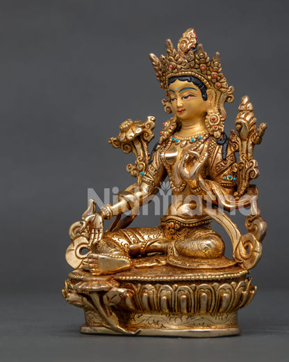 Green Tara Statue | Buddhist Female Buddha of Compassion