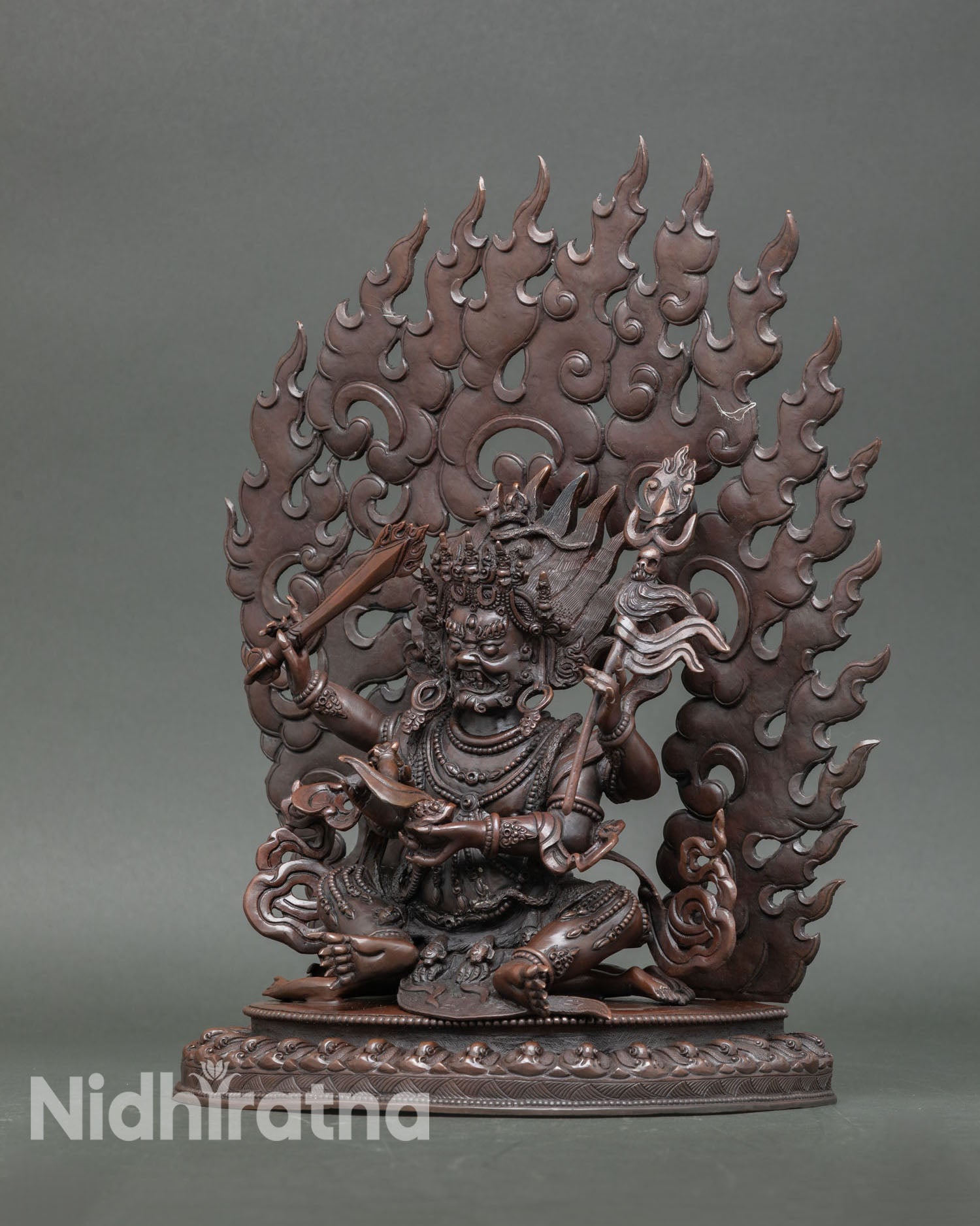 Four Armed Mahakala | Hand-Carved Nepalese Sacred Art