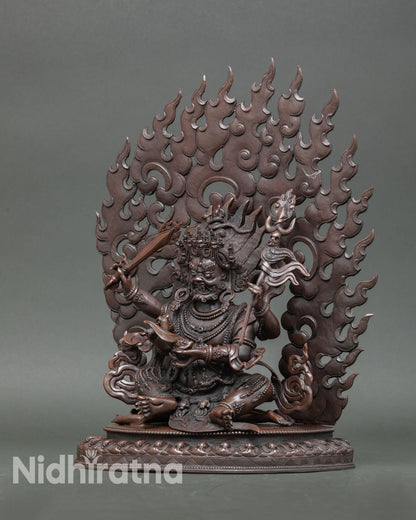 Four Armed Mahakala | Hand-Carved Nepalese Sacred Art