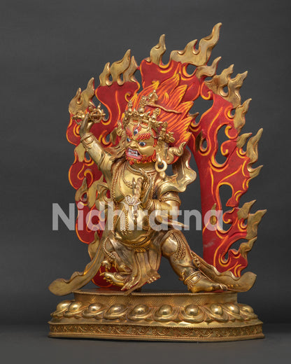 Vajrapani Statue | 24K Gold-Gilded Copper Art
