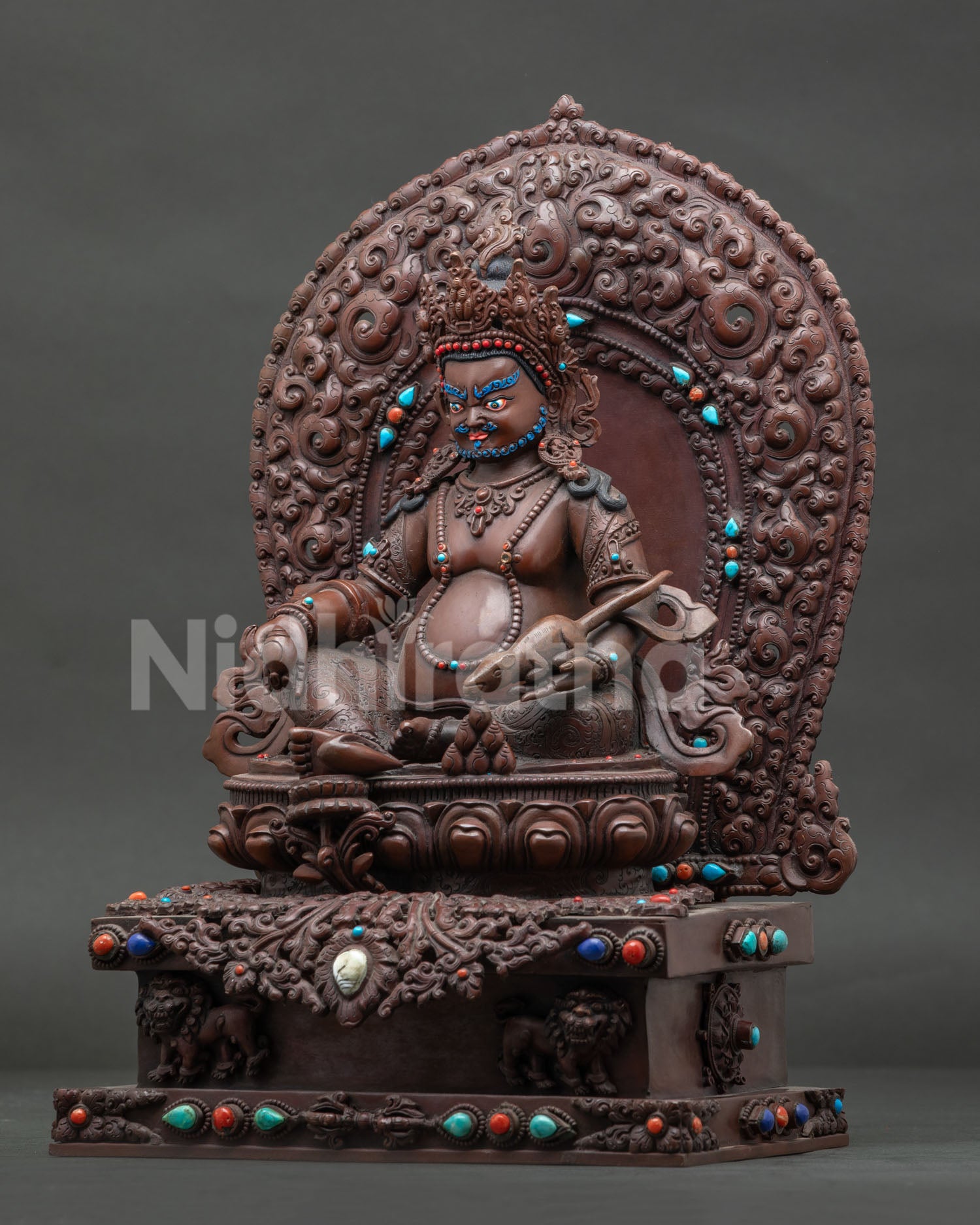 Dzambhala With Throne Statue