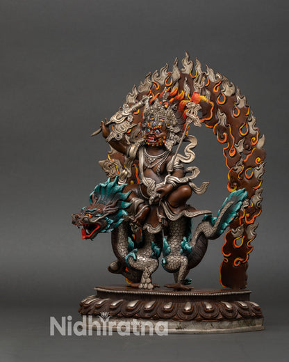 Buddhist White Dzambhala Statue - Handcrafted in Nepal