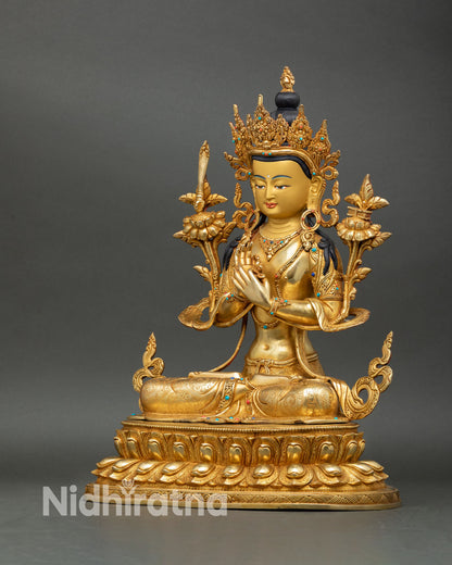 Bodhisattva Manjushree Statue – Buddhist Art of Wisdom Deity