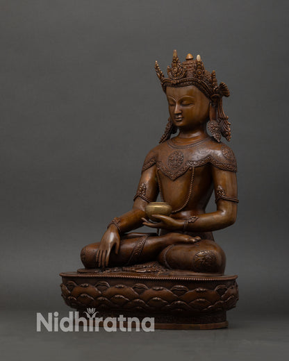 Crown Shakyamuni Buddha Statue | Buddhist Altar Decor