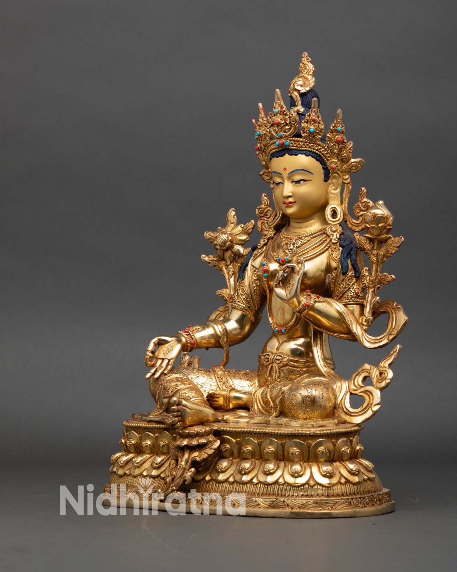 Green Tara Statue – Sacred Tibetan Mother of Liberation