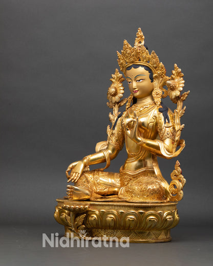 Green Tara Statue | Nepalese Spiritual Artwork