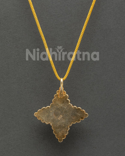Star-Shaped Tibetan Locket | Handcrafted Pendant with Floral Design