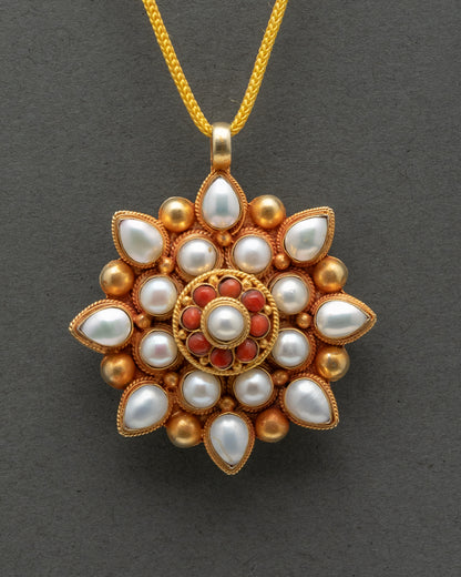 Gold Plated Flower Locket – Handcrafted in Nepal