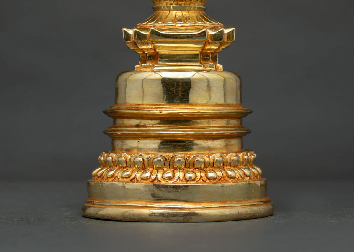 Gold-Plated Kadampa Stupa for Meditation and Devotion