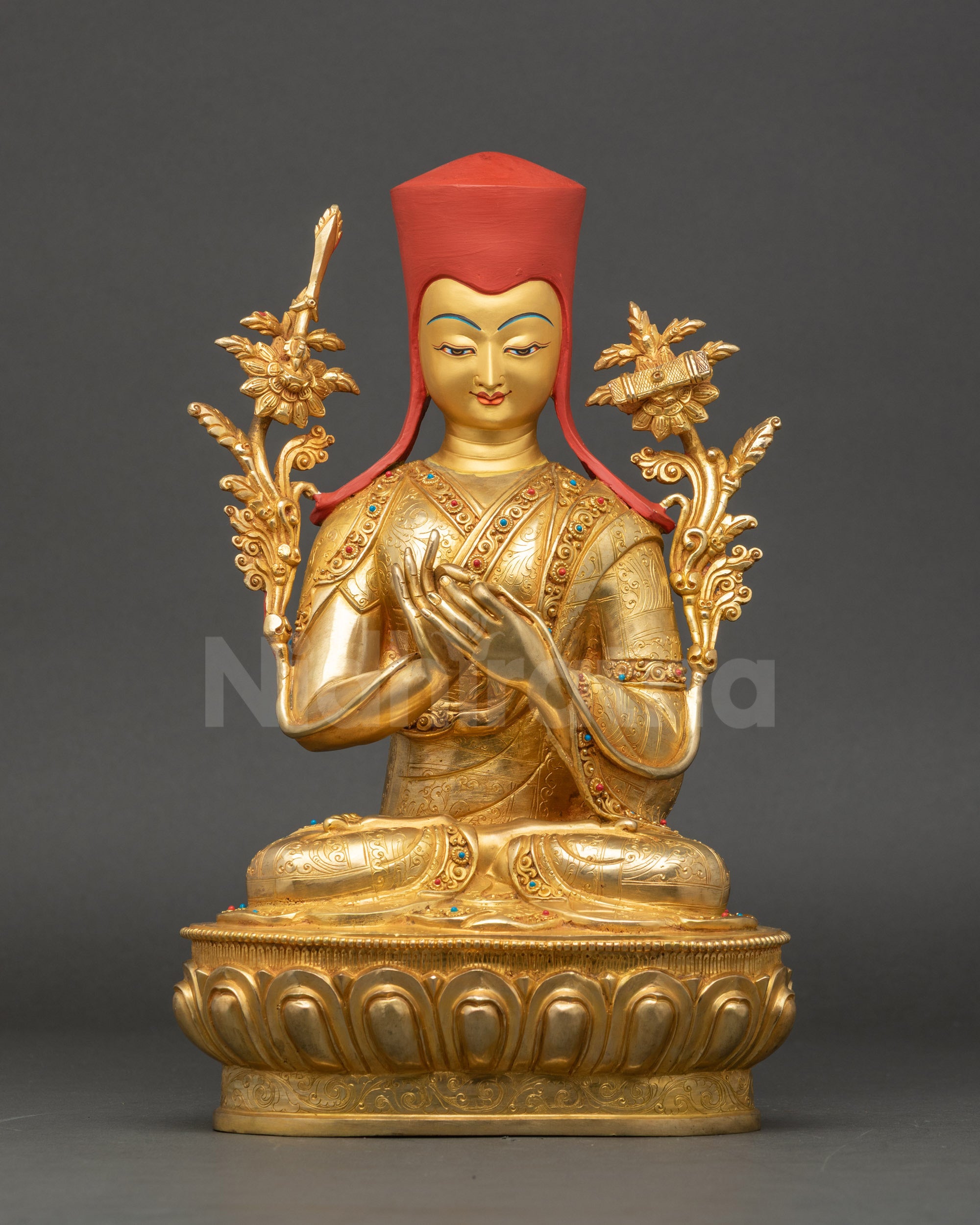 Enlightened Teacher Tsongkhapa Statue | Nepalese Lost-Wax Craft