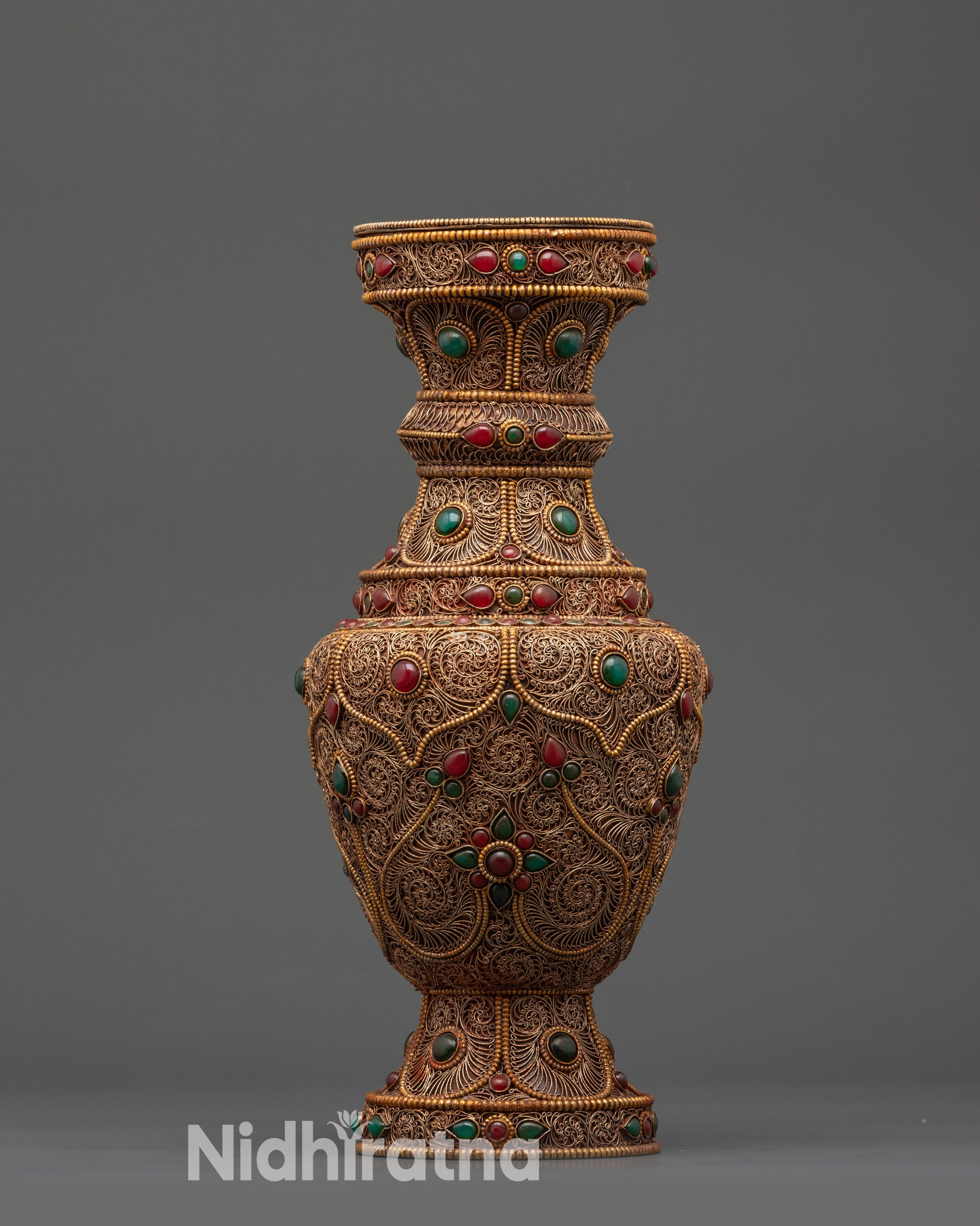 Ceremonial Flower Vase handcrafted by Himalayan Buddhist artisans Nepal