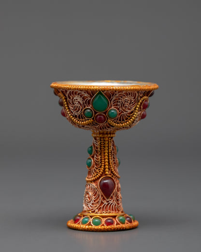 3" Tibetan Serkyem Offering Bowl | Tibetan Bowl for Buddhist Offerings