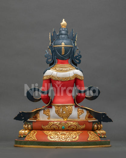 Premium Amitayus Statue – Hand-Painted Longevity Buddha Sculpture