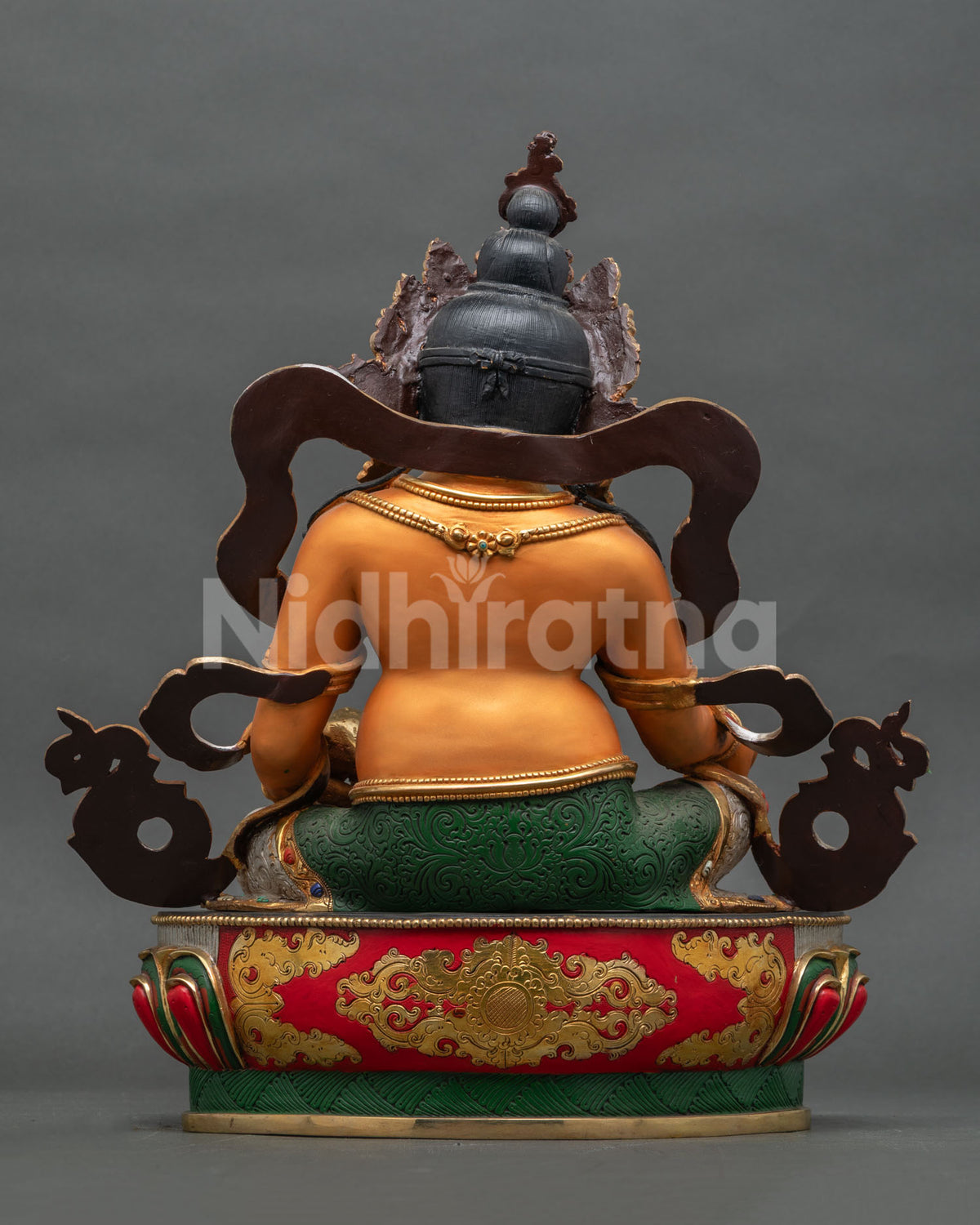 Yellow Dzambhala Figurine | Buddhist Wealth Sculpture of Nepal