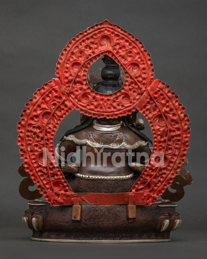 Dzambhala with Consort Statue | Lost-Wax Buddhist Art from Nepal