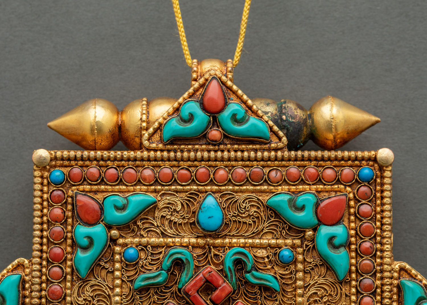Endless Knot Ghau Mala | Artisan-Crafted Gold Plated Pendant