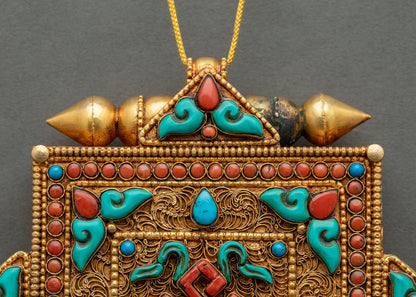 Endless Knot Ghau Mala | Artisan-Crafted Gold Plated Pendant