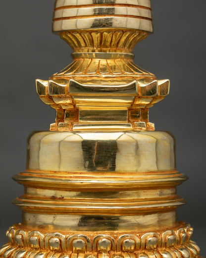 Gold-Plated Kadampa Stupa for Meditation and Devotion