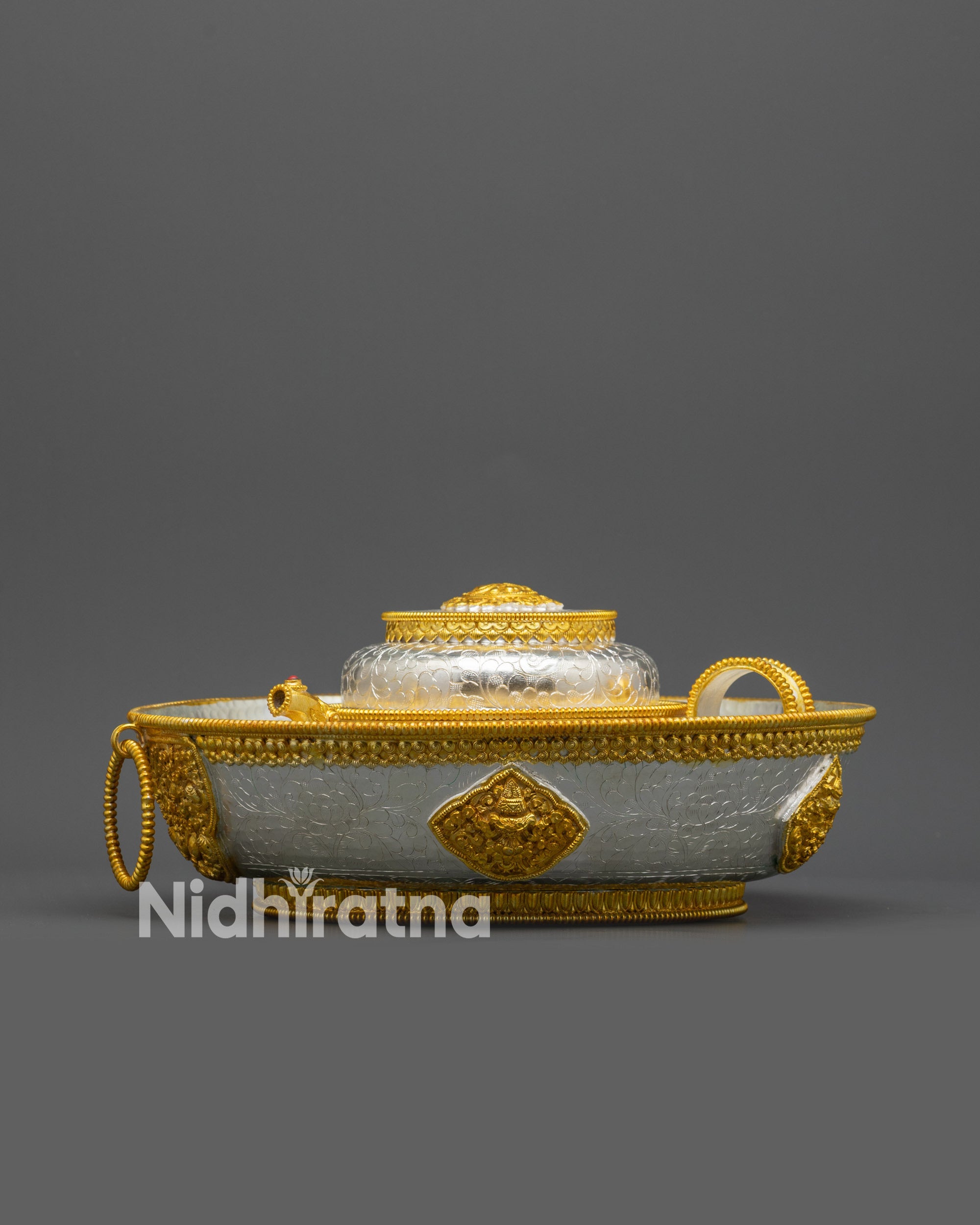 Tibetan Torjang Plate Set | Traditional Himalayan Offering Vessels