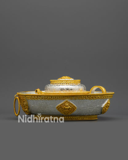 Tibetan Torjang Plate Set | Traditional Himalayan Offering Vessels
