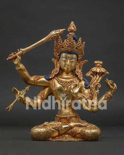 Maha Manjushri Statue | Nepali Artisan-Crafted Sacred Sculpture