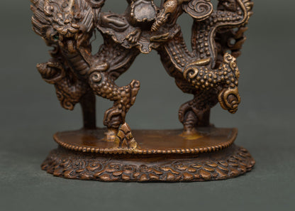 Oxidized White Dzambhala Statue | Handcrafted Buddhist Wealth Deity