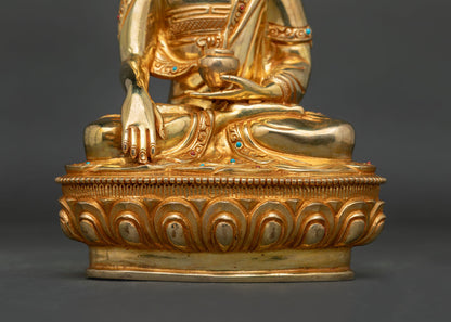 Crown Shakyamuni Buddha | Gold Gilded Buddhist Statue