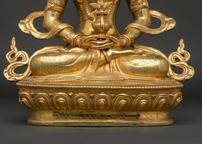 Amitayus Statue | 24K Gold Gilded Buddhist Artwork