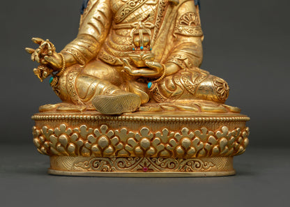 Guru Rinpoche Statue | Gold-Gilded Copper Buddhist Artwork