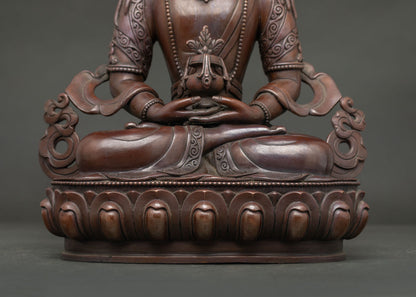 Oxidized Amitayus Statue | Symbol of Longevity and Wisdom