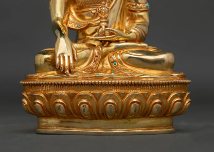 Crown Mitrugpa Statue | Gold Fire-Gilded Meditation Sculpture