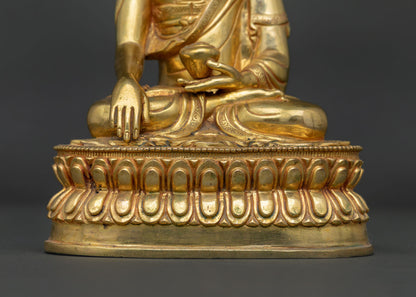 Shakyamuni Buddha Statue | 24k Gold-Gilded Buddhist Sculpture