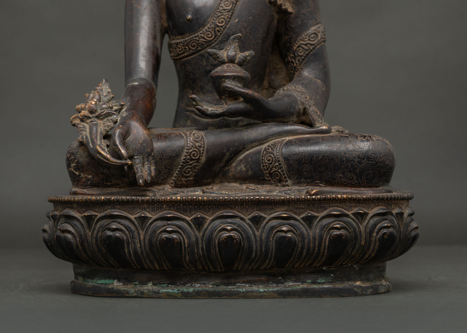 Bhaisajyaguru Buddha Statue | Nepalese Handmade Sculpture for Altar