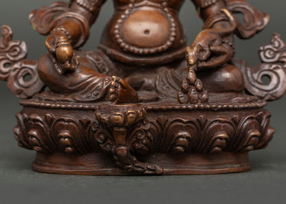 Dzambhala Statue | Oxidized Buddhist Deity of Wealth