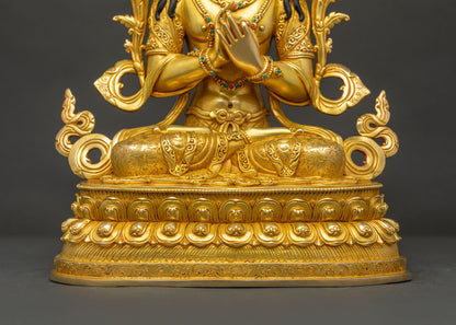 Tikshna Manjushri Statue | Sharp Wisdom Bodhisattva Copper Sculpture