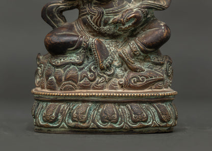 Antique Finished Black Dzambhala Statue | Wrathful Guardian of Abundance