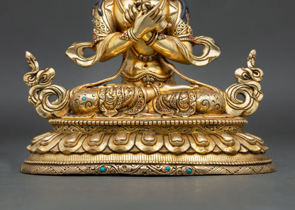 Vajradhara Buddha Statue | 24K Gold Copper Buddhist Sculpture