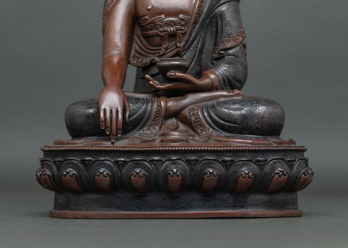 Oxidized Shakyamuni Buddha Statue | Sacred Meditation Sculpture