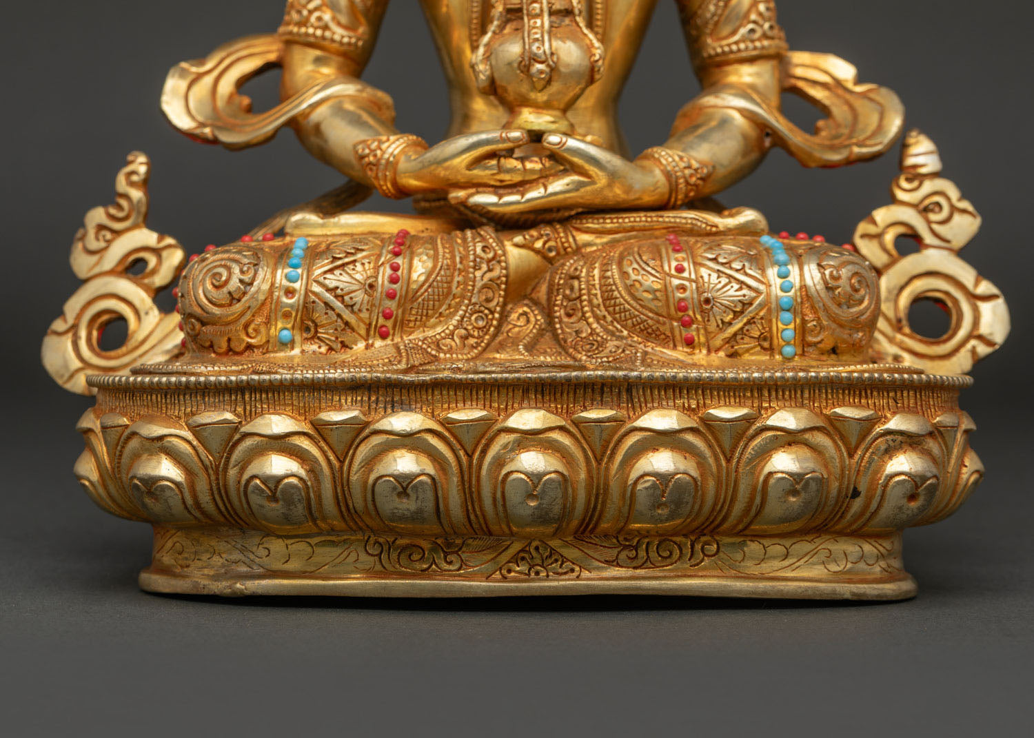 Premium Amitayus Statue | 24K Gold-Gilded Bodhisattva Sculpture
