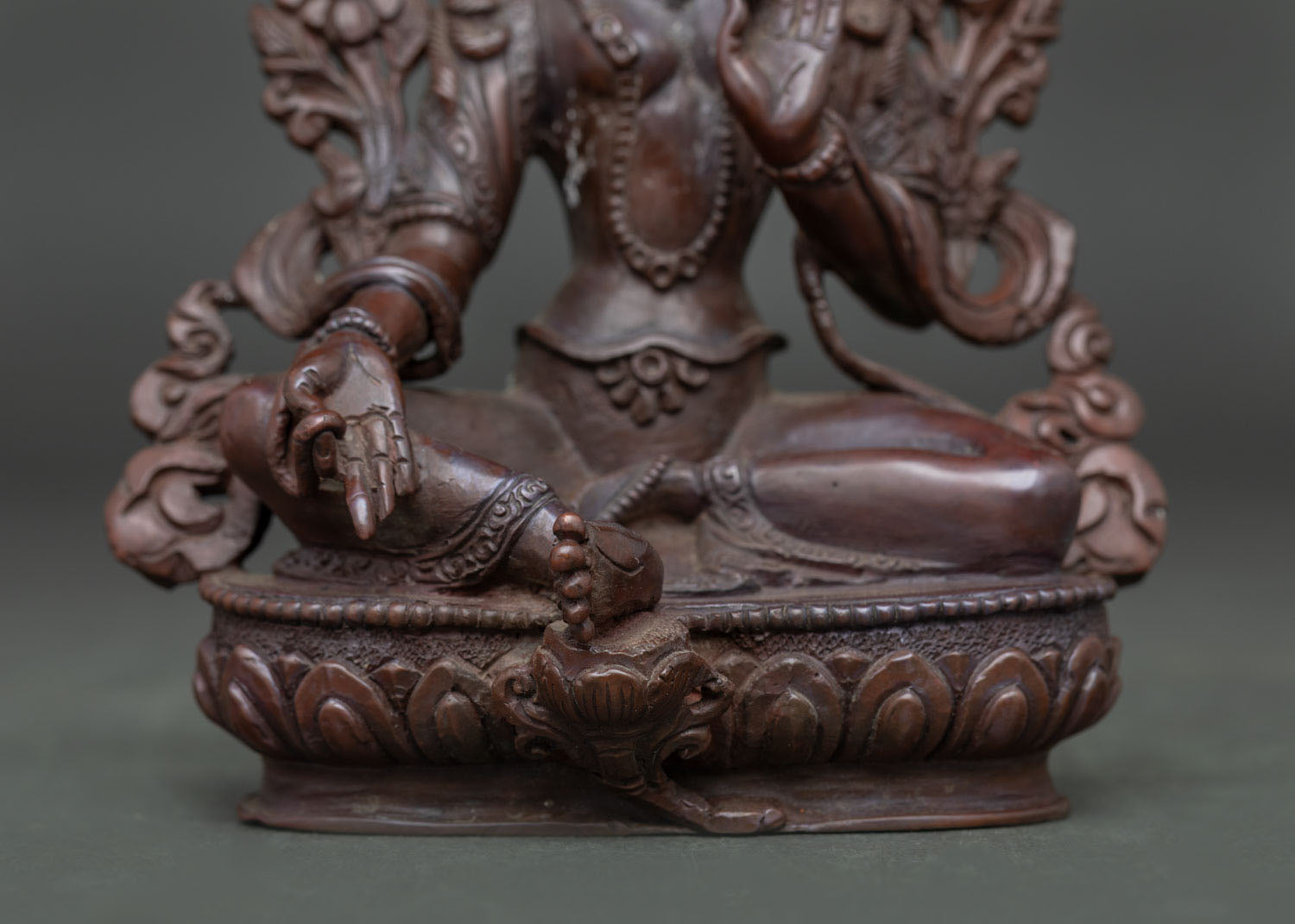 Oxidized Green Tara Statue | Handcrafted Buddhist Artwork