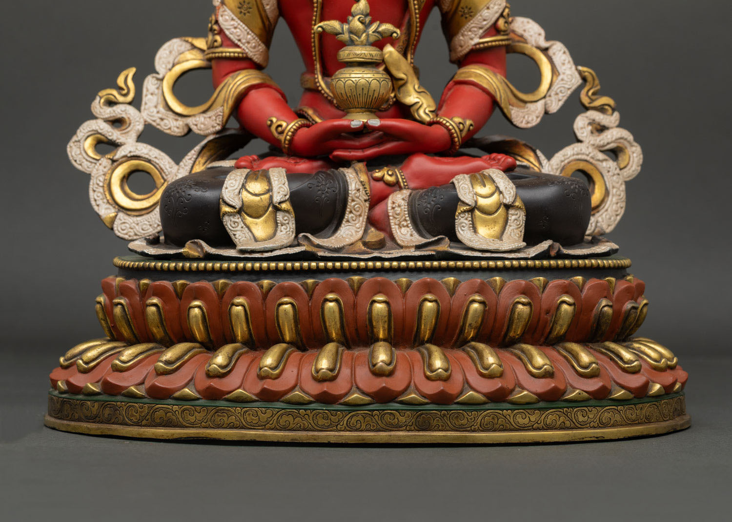 Acrylic-Painted Amitayus Statue – Eternal Buddha of Long Life