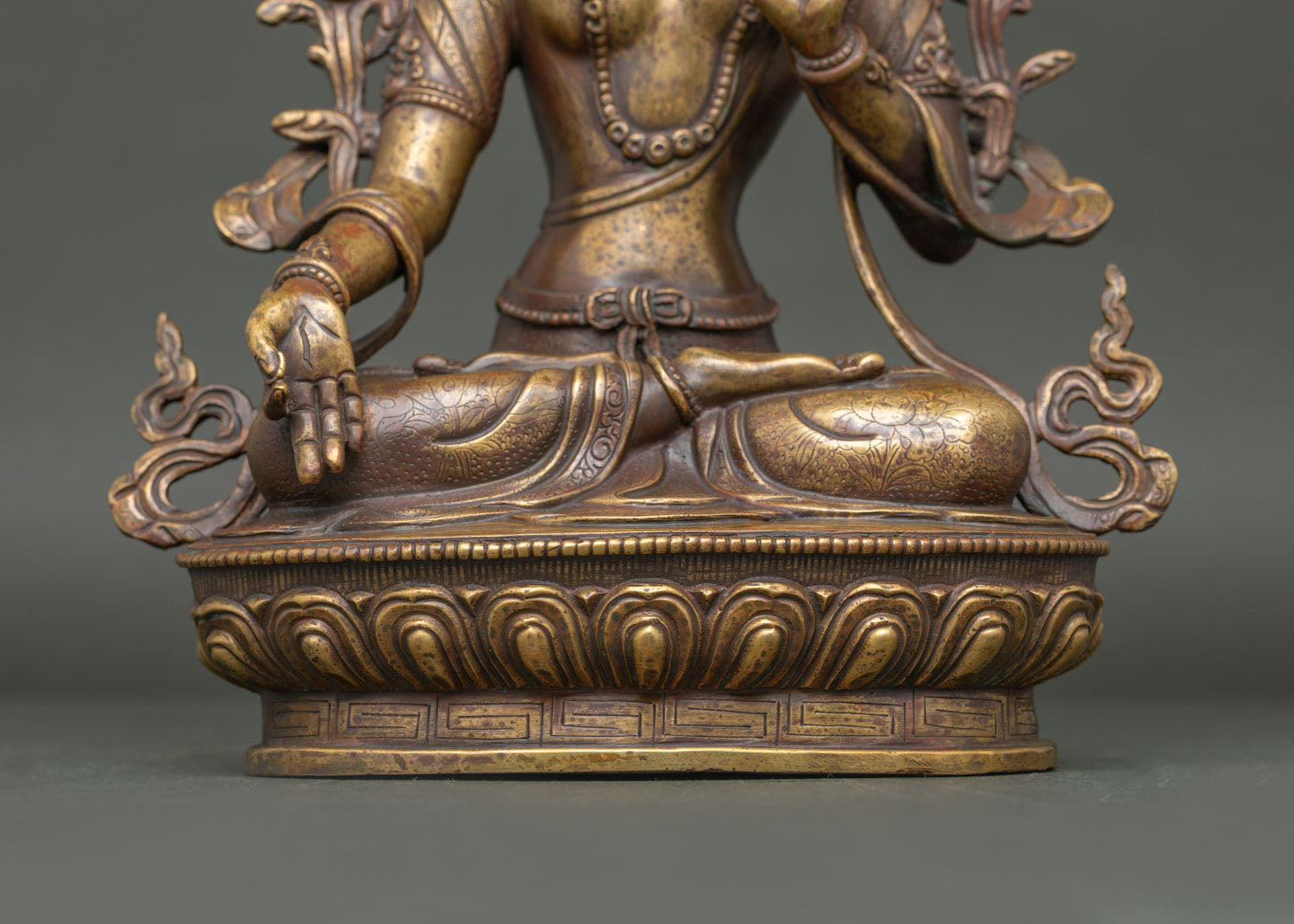 White Tara Statue | Antique-Finished Copper Sculpture from Nepal
