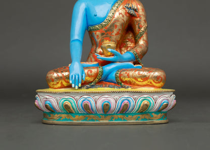 Blue Shakyamuni Buddha Statue | Enlightened Sage of Buddhism