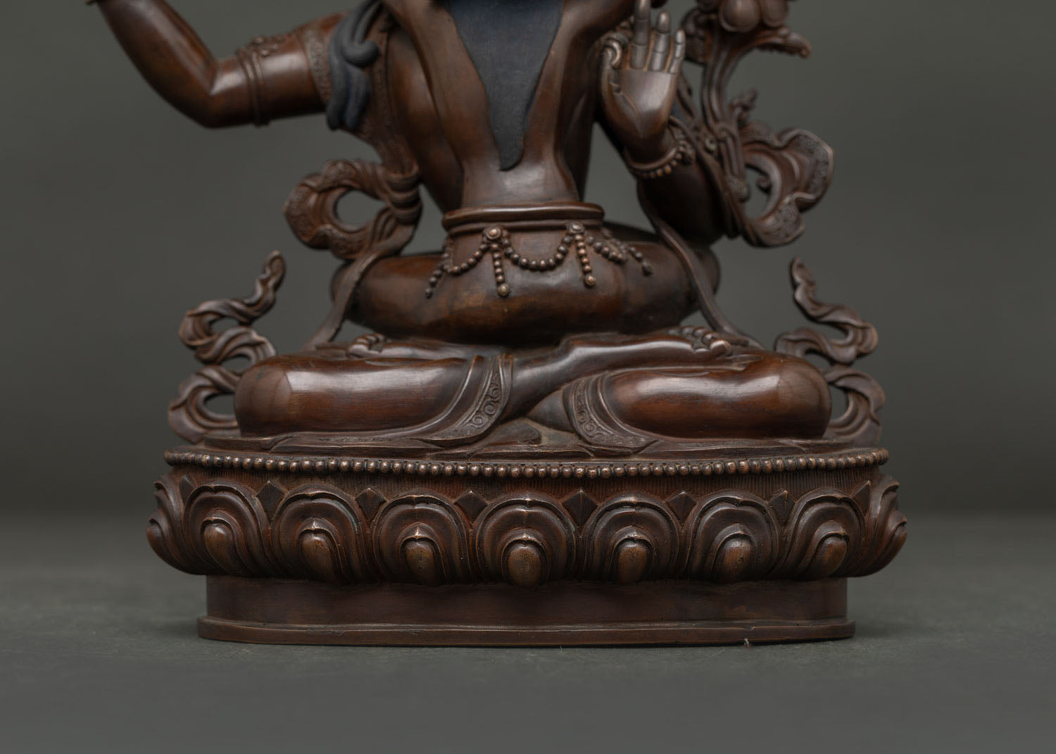Oxidized Manjushri Statue | Meditation Altar Sculpture of Wisdom