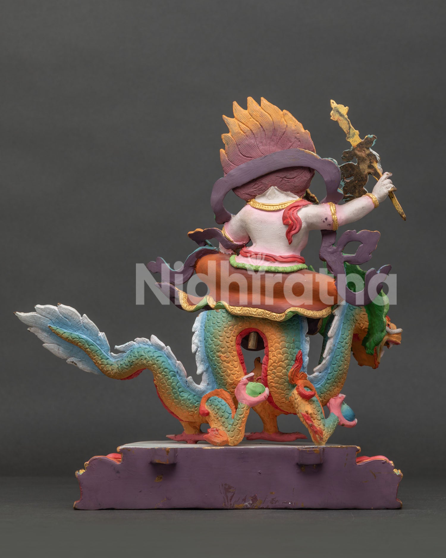 White Dzambhala Statue | Sacred Buddhist Wealth Deity Sculpture