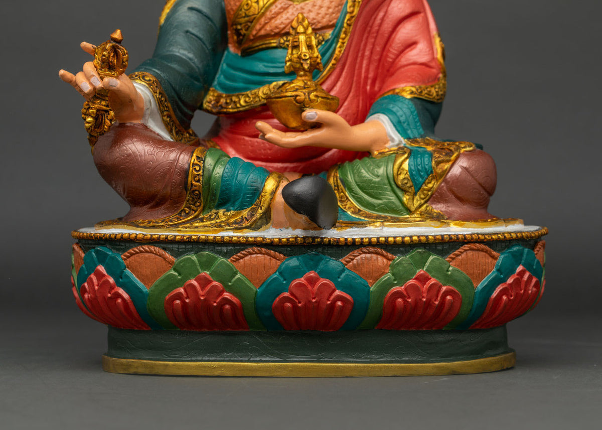 Colorful Guru Rinpoche Statue | Buddhist Artwork from Nepal