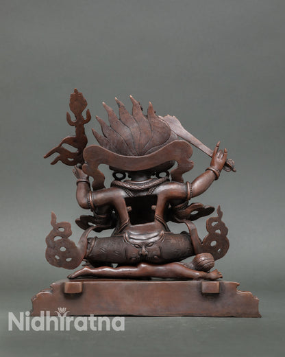 Four Armed Mahakala | Hand-Carved Nepalese Sacred Art