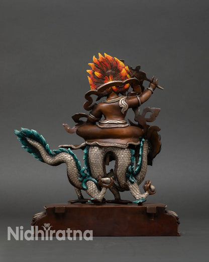 Buddhist White Dzambhala Statue - Handcrafted in Nepal