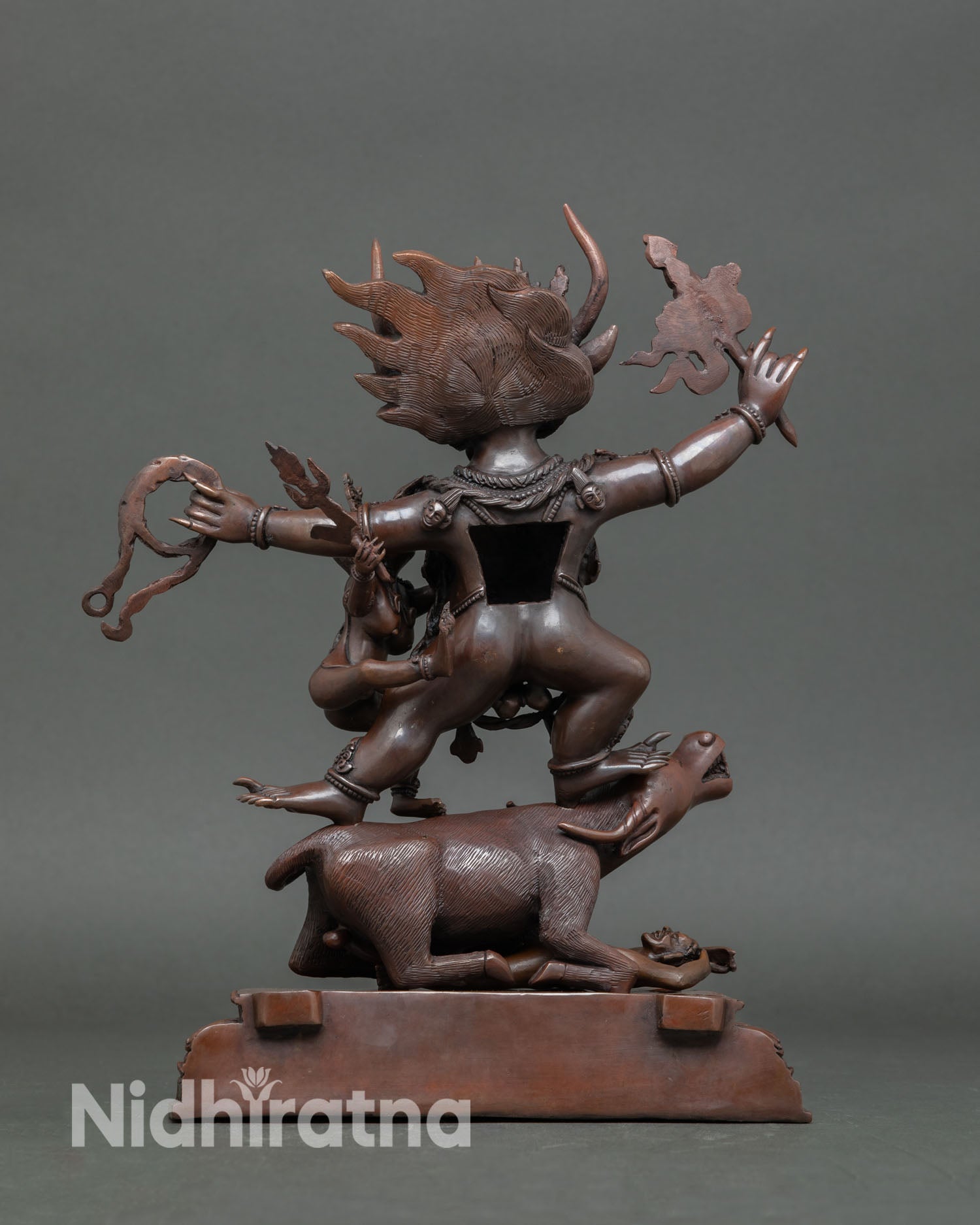 Handmade Yamantaka Statue | Oxidized Copper Buddhist Artwork