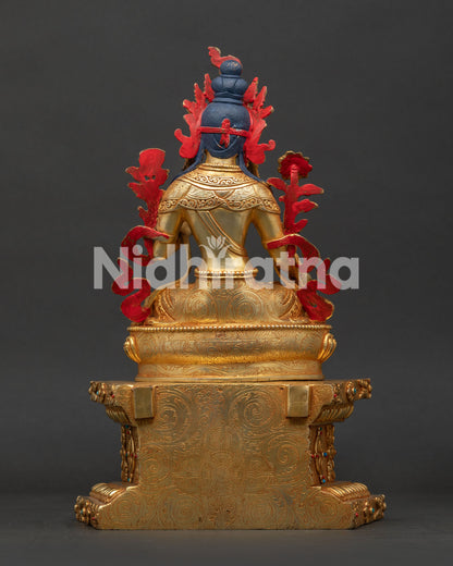 White Tara with Throne Statue | Seven Eyed Goddess of Compassion